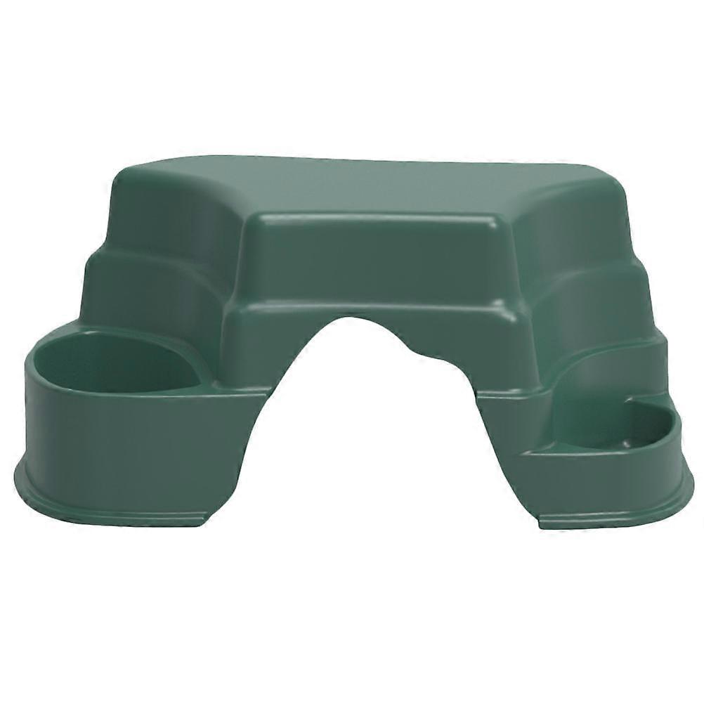 Plastic Reptile Hide Cave for Turtle with Feeder Bowl Platform
