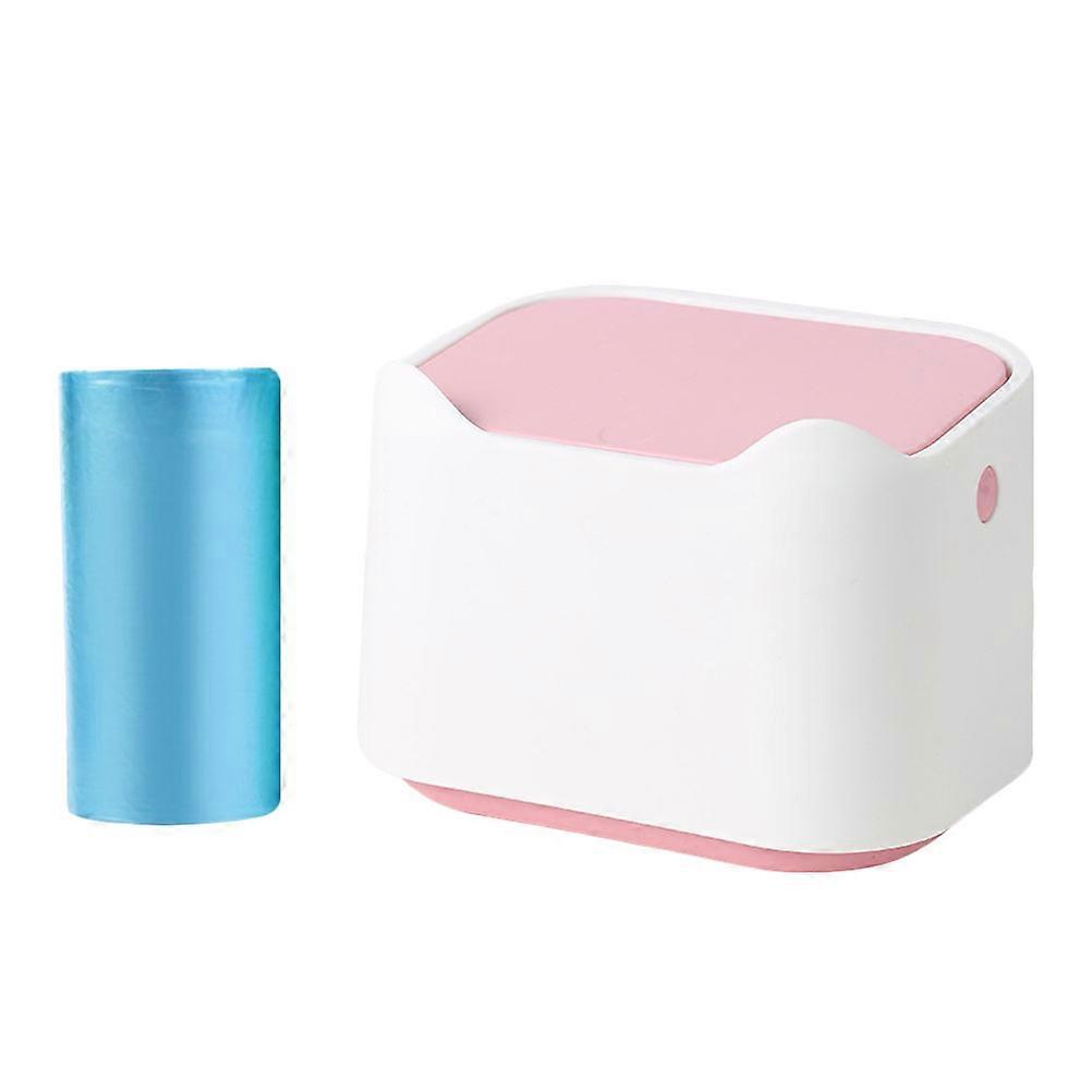 Plastic Desktop Trash Can Adorable Table Trash Bin for Household 1Set