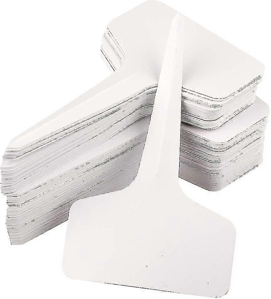 100pcs White Plastic T Type Plant Markers