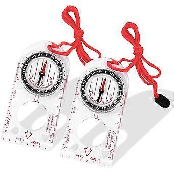 Two-piece Hiking Compass Set, Magnetic Declination Adjustable