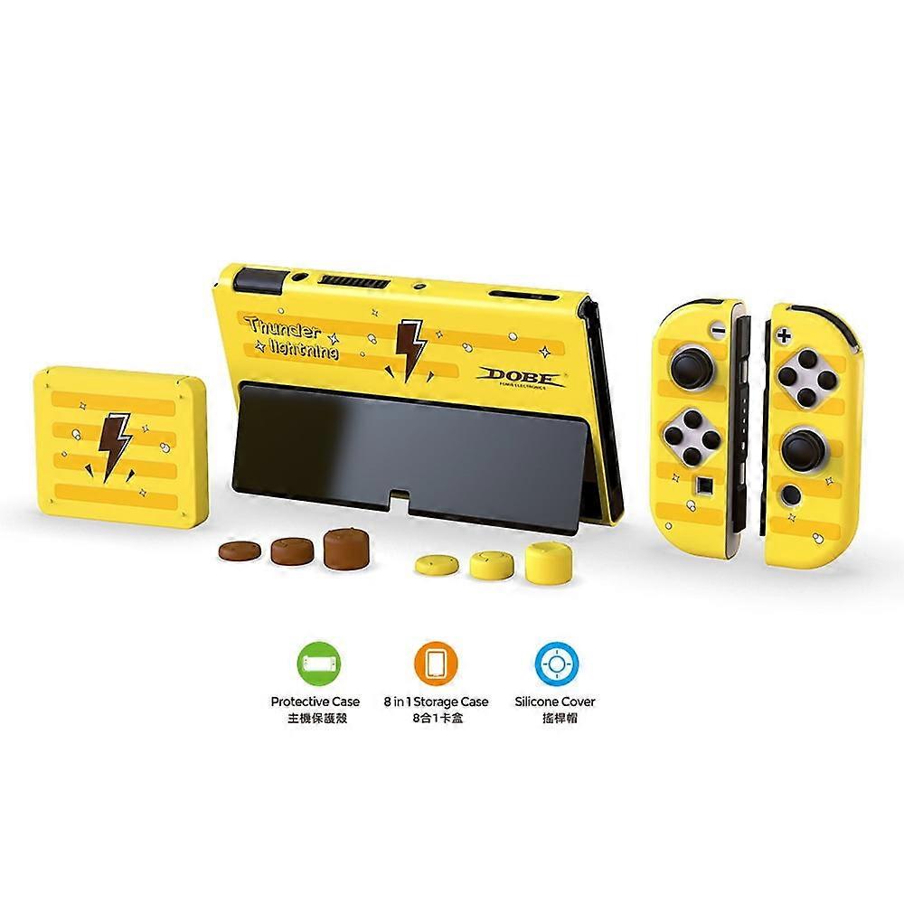 Switch OLED Protective Case Bundle - Hard Shell for Console & Joy-Con + Game Card Case + Thumb Grips