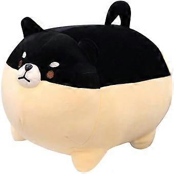 Anime Shiba Inu Plush Pillow 15.7 Inch Kawaii Dog Cushion Gift for Girls and Boys Black