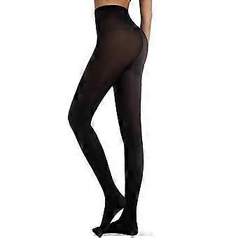 asdoklhq Collant termici da donna alla moda tinta unita calze ad alta elasticità slip collant di seta neri L