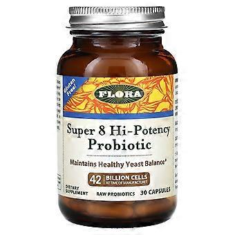 Flora, Super 8 Hi-Potency Probiotic, 42 Billion Cells, 30 Capsules