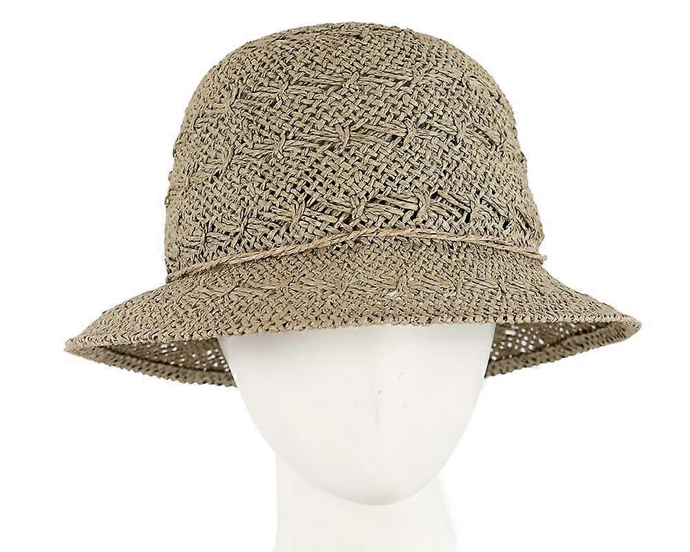 Crocheted olive cloche hat SP395G