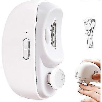 Elektrischer Nagelknipser, elektrischer Nagelknipser, USB, automatischer Nagelknipser mit Licht, elektrischer Nagelknipser für Kinder und Erwachsene (weiß)
