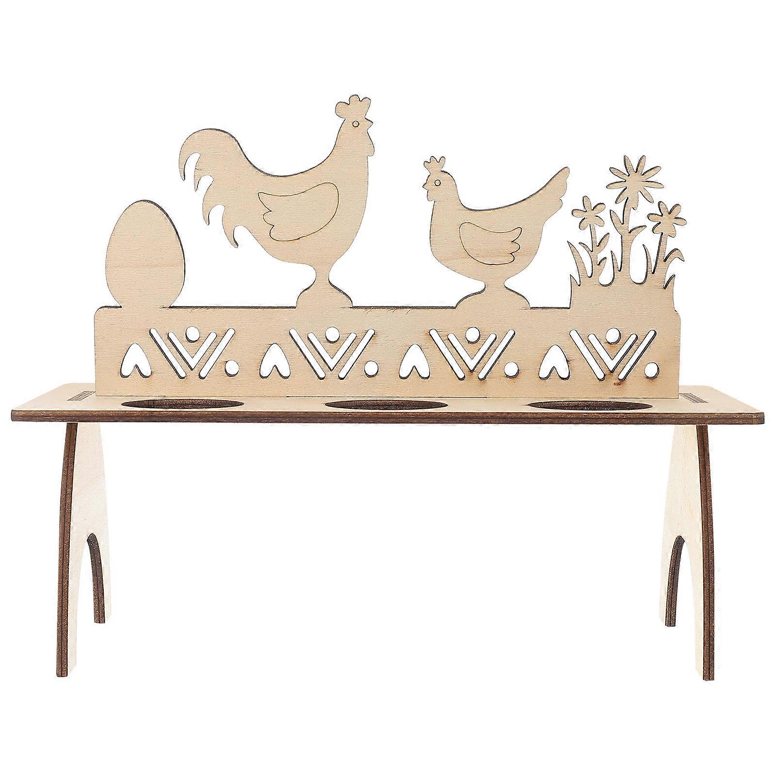 Wooden Easter Egg Holder for Decor 2Pcs Decorative Egg Rack