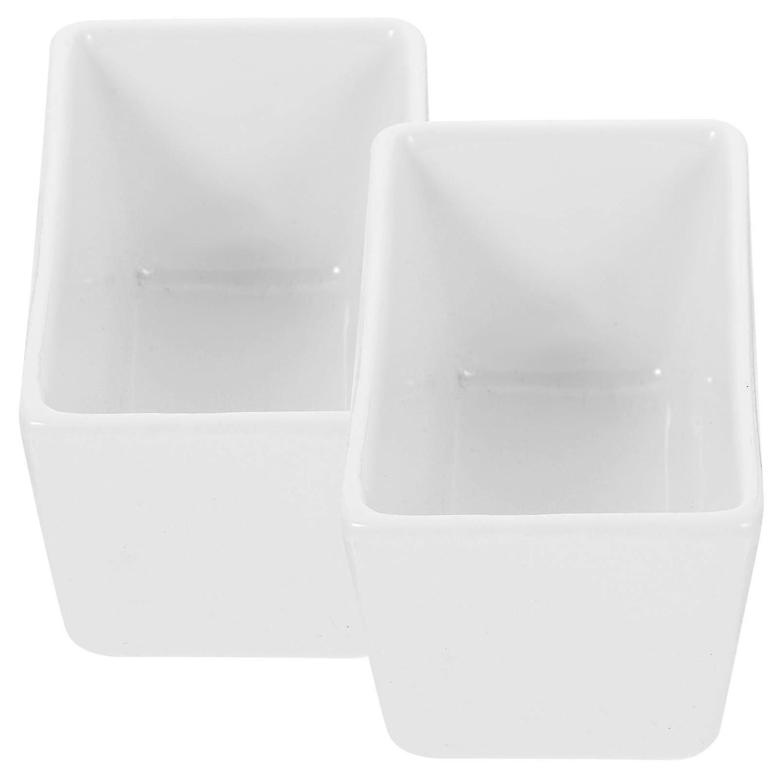 Ceramic Sugar Container Rectangular Flat Bottom Jar For Cafe Use 10.50X6.00X5.00CM Microwave Safe 2Set