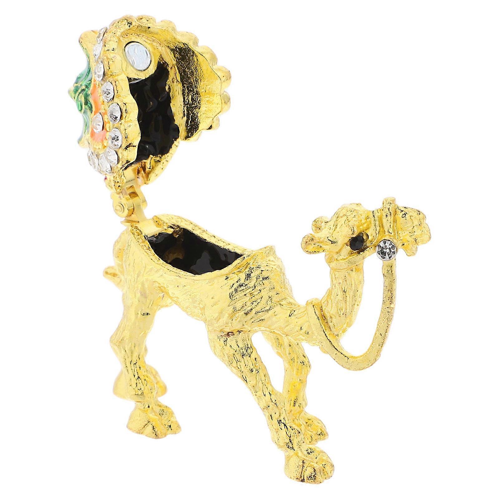 Camel Keepsake Jewelry Box for Jewelry Golden Zinc Alloy Ornament