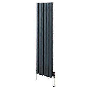 Oval Column Radiator 1600mm x 360mm & TRV Chrome Valves Modern Designer Double Panel Central Heating