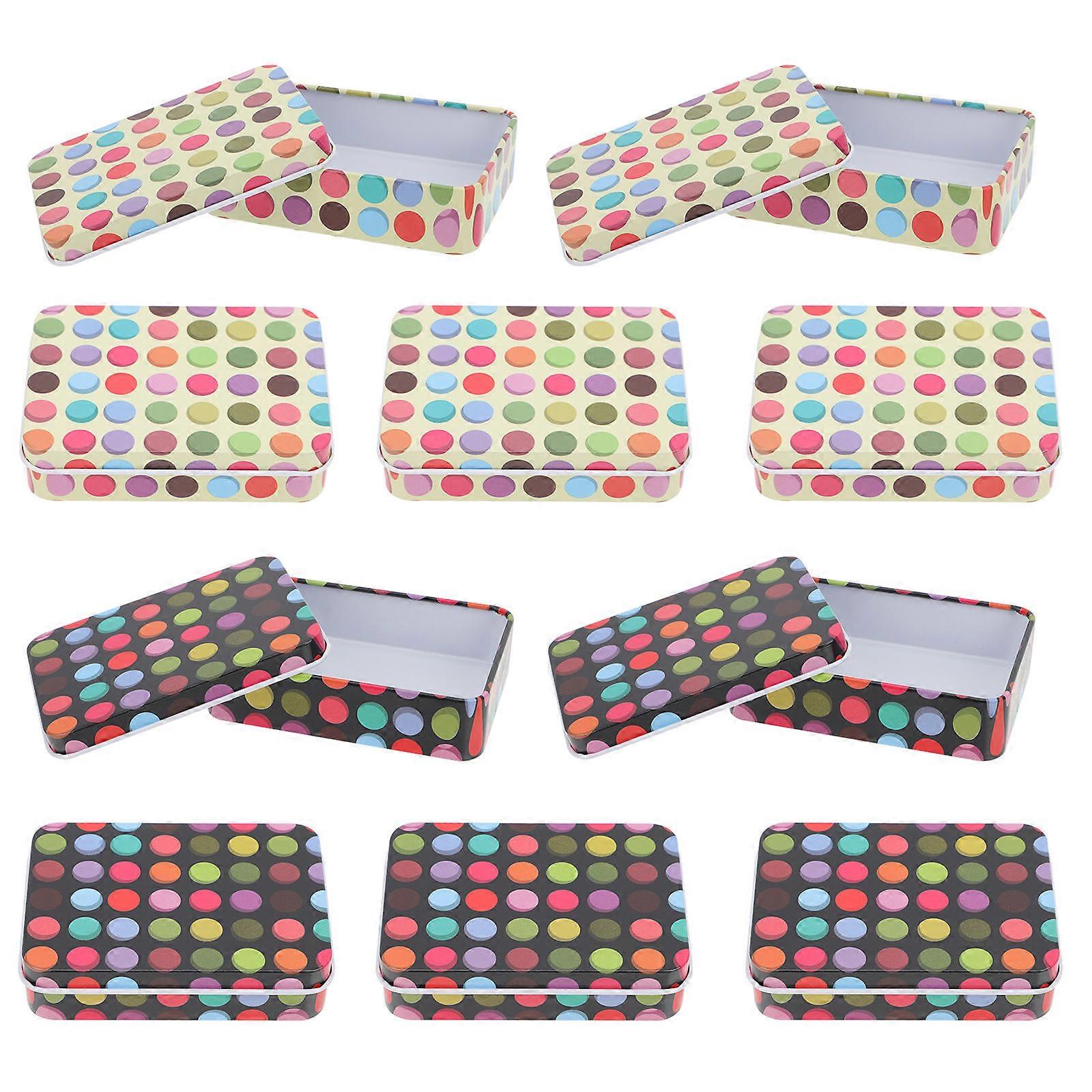 Candy Boxes Wave Point Iron Containers for Storage 10Pcs Assorted Color