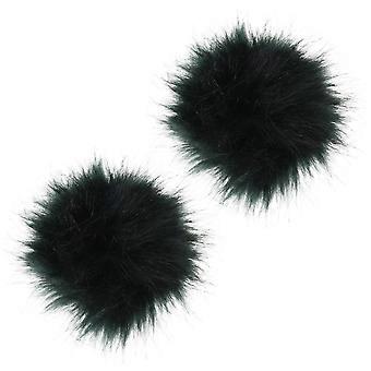 2 stk fuskepels pom pom ball kunstig fluffy ball til diy hatt sjarm pelsball lodne pomponger til hatter håndlaget ball pels pomponger til hatter