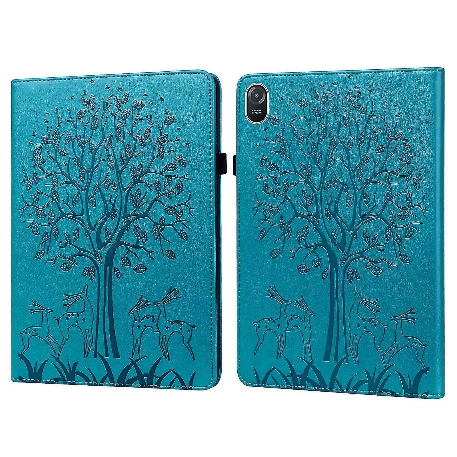 compatible Honor Pad 8 Case PU Leather Tree Deer Pattern Tablet Cover with Card Slots