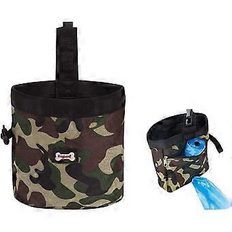 Pet Training Treat Bag Dog Treat Bag Built-in Poop Bag Dispenser Pet (Pink)
