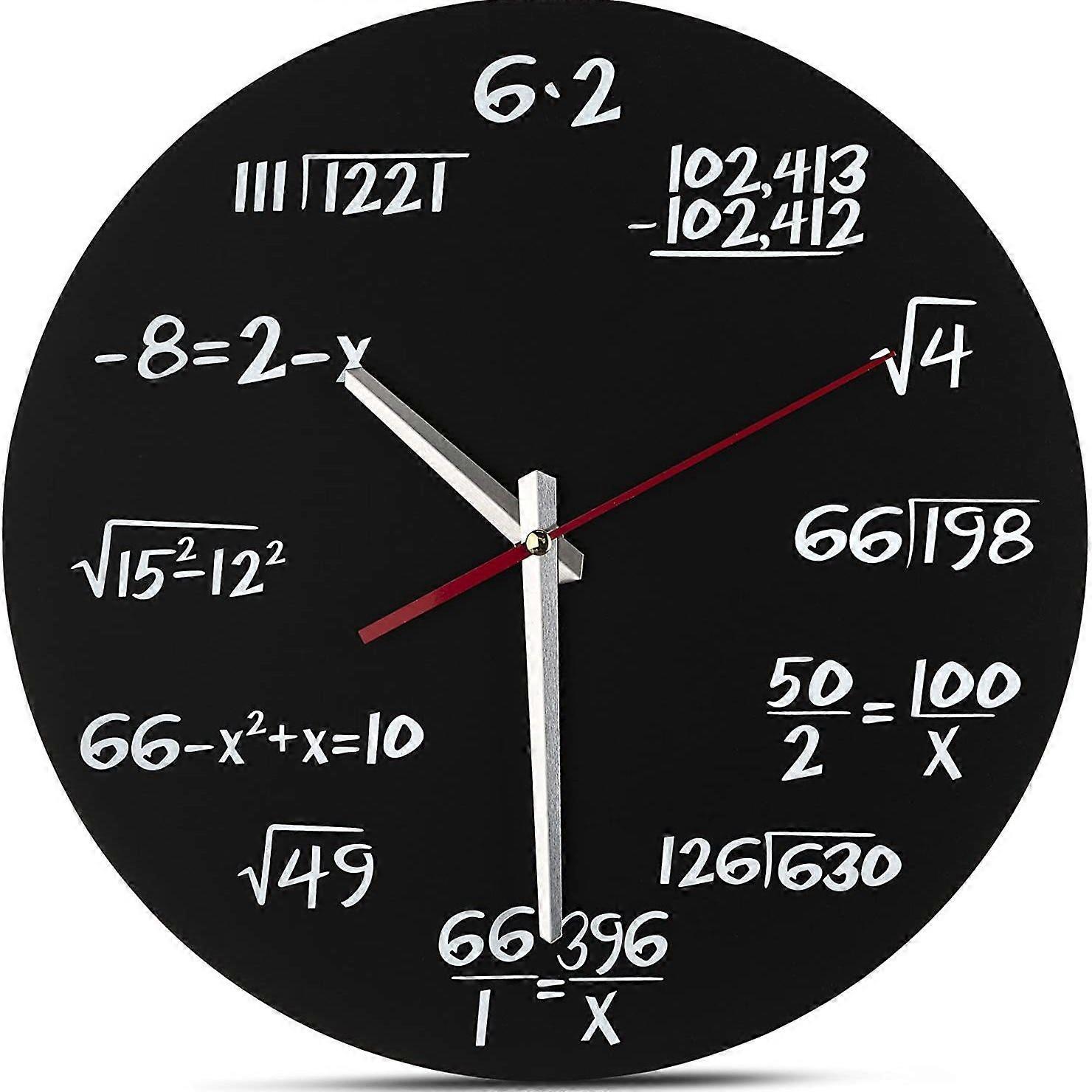 Mathematics Wall Clock | Creative Math Formulas & Equations Design | Silent Non-