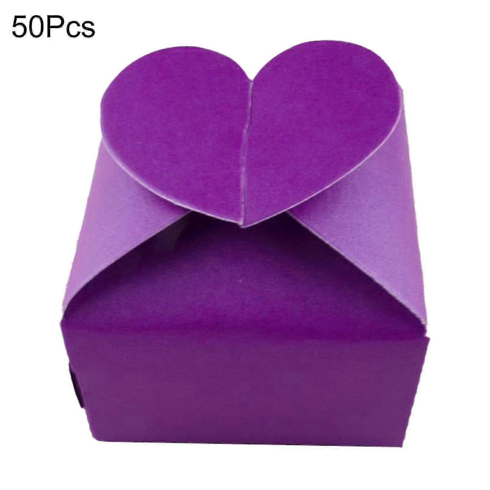 50pcs Chic Candy Boxes Paper Round Corners Treat Boxes