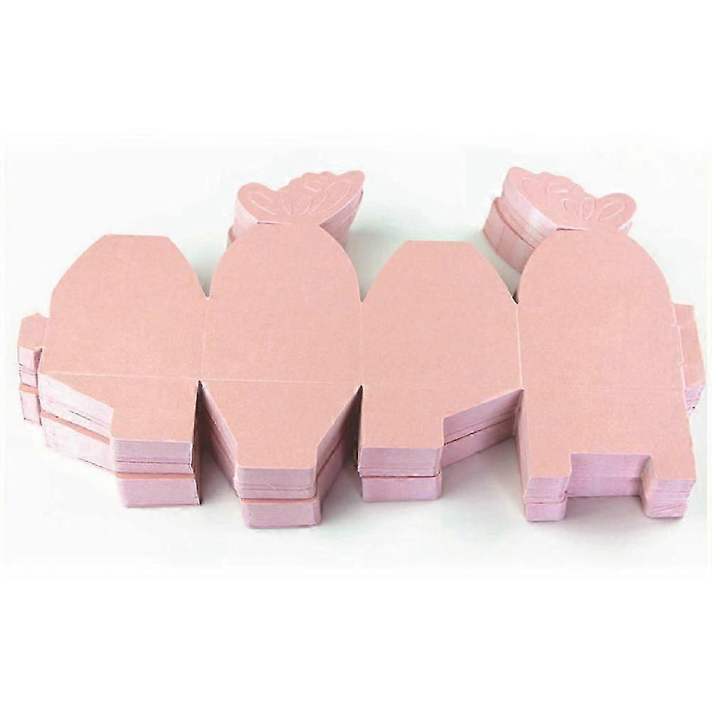 50Pcs Pink Paper Wedding Candy Boxes, Creative Design