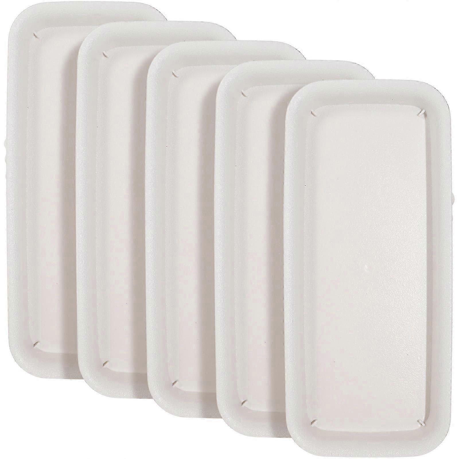 Plastic Beige Rectangular Flower Pots Tray compatible with Plant Pots Tray 5Pcs