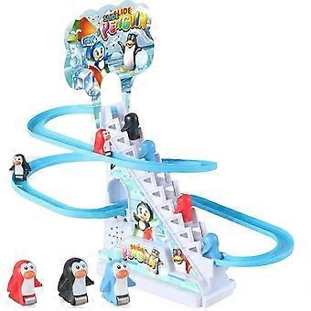 Animali che salgono le scale giocattoli montaggio elettrico pista scivolo educativo animali che salgono le scale giocattolo maialino pinguino scivolo montagne russe giocattoli