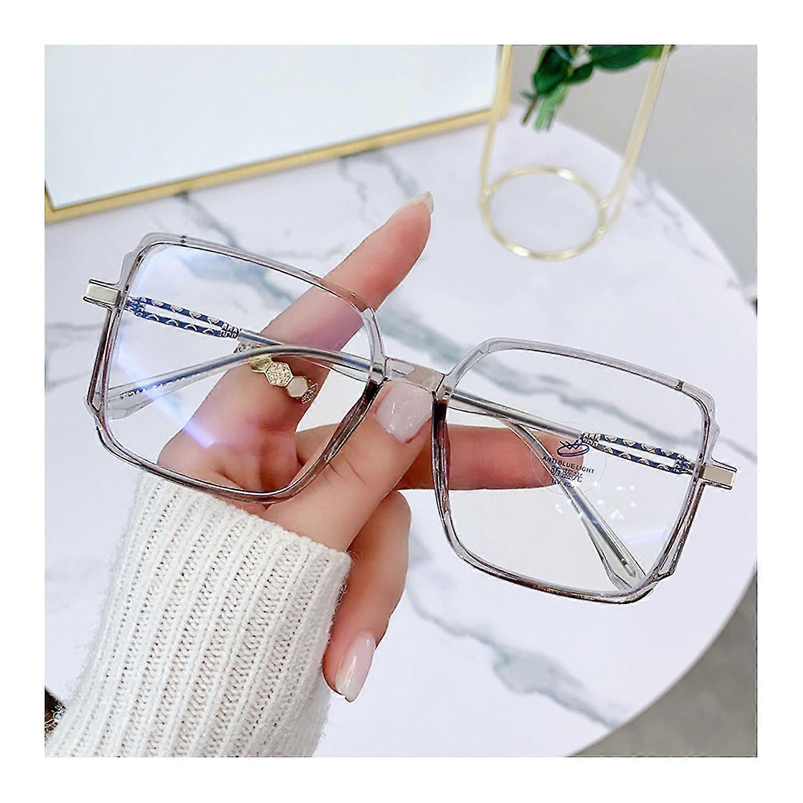 Unisex Oversize Square Computer Glasses Blue Light Blocking Eyeglass Clear Frame