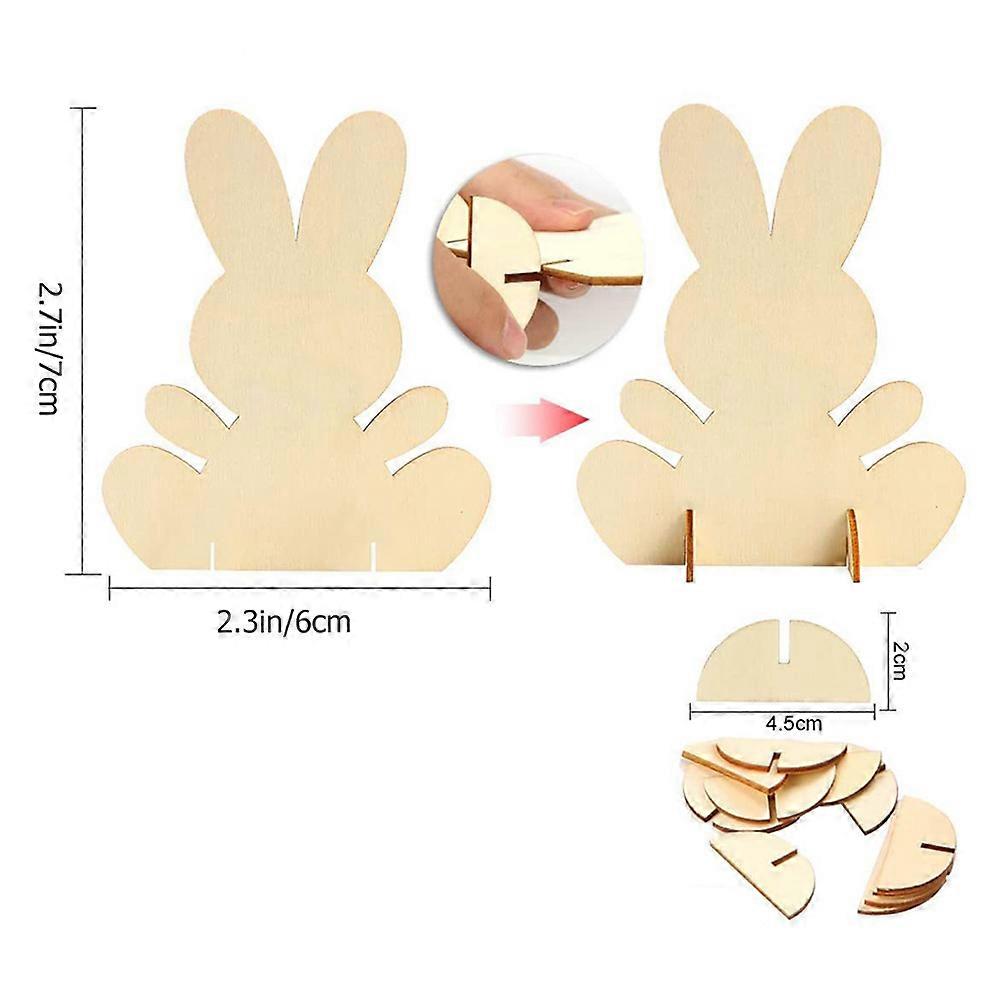 10Pcs Unfinished Bunny Table Decors Easter Decoration Easter Bunny Decor Easter Ornament