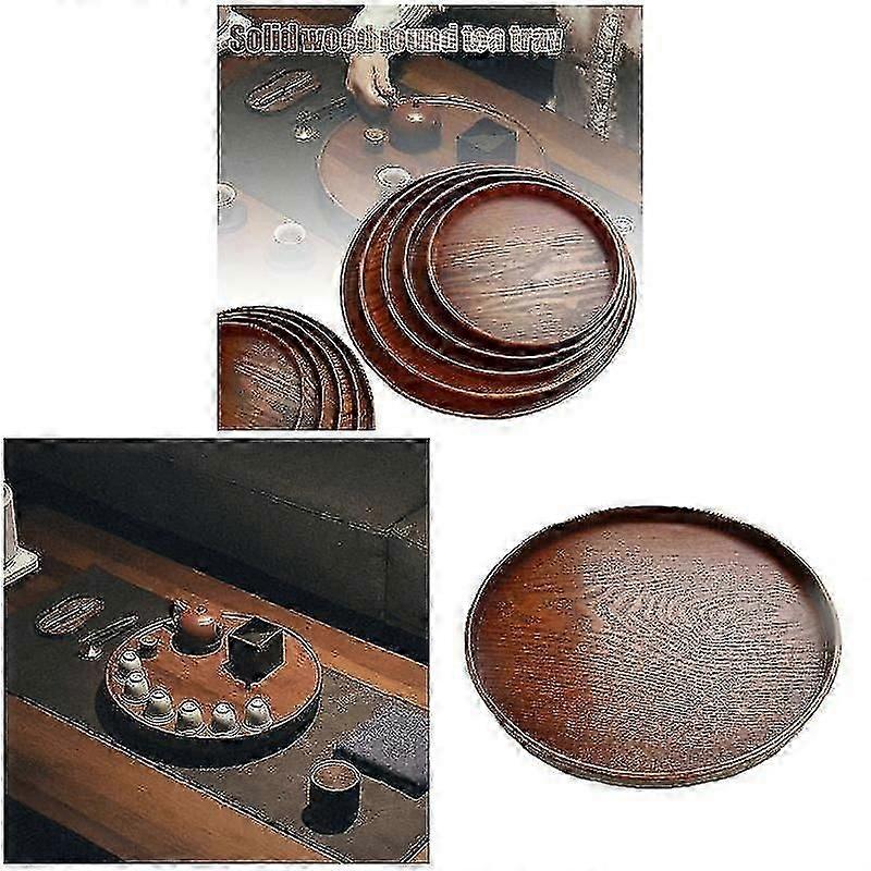 Solid wood round tea tray multifunctional durable for meals snacks