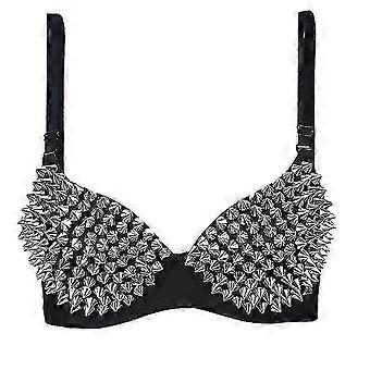 Sexy Lingerie Spike Rivet Dance Bra Metallic Punk Style Push Up Gorge Steampunk Bras For Women Fashion Underwear Brassiere