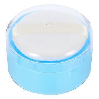 Caja de polvos de talco para bebés Estuche portátil de almacenamiento de polvos de talco Caja de polvos para el cuidado de la piel de los bebés para uso diario en el hogar con soplo de polvo (azul)