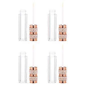 Lip Gloss Tube Lip Balm Bottles for Storage Use 4Pcs Durable Plastic Golden