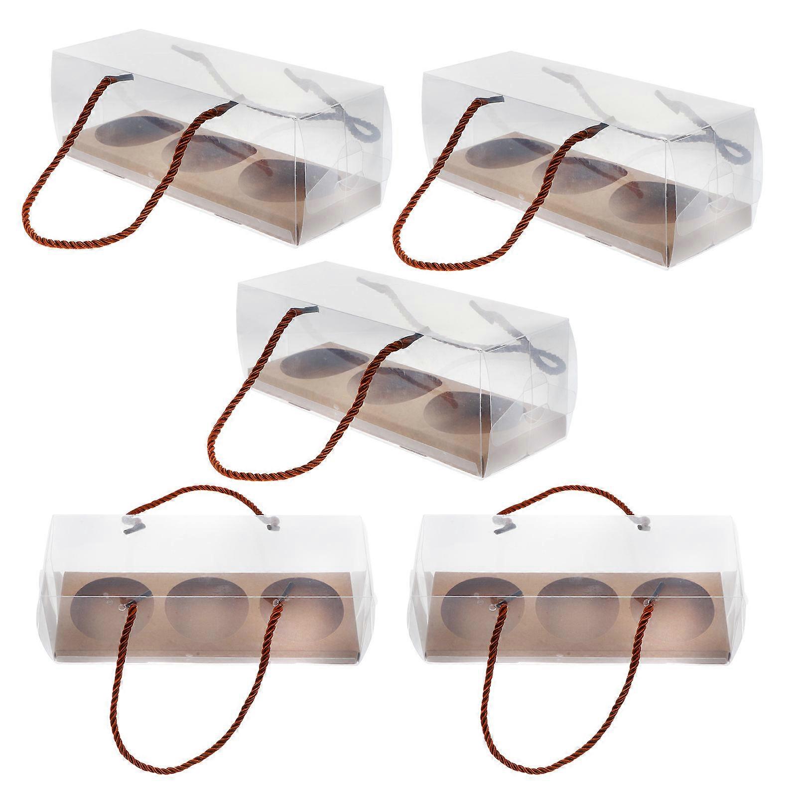 Egg-Yolk Puff Packaging Boxes for Storage 10Pcs Practical Khaki Biscuit Boxes