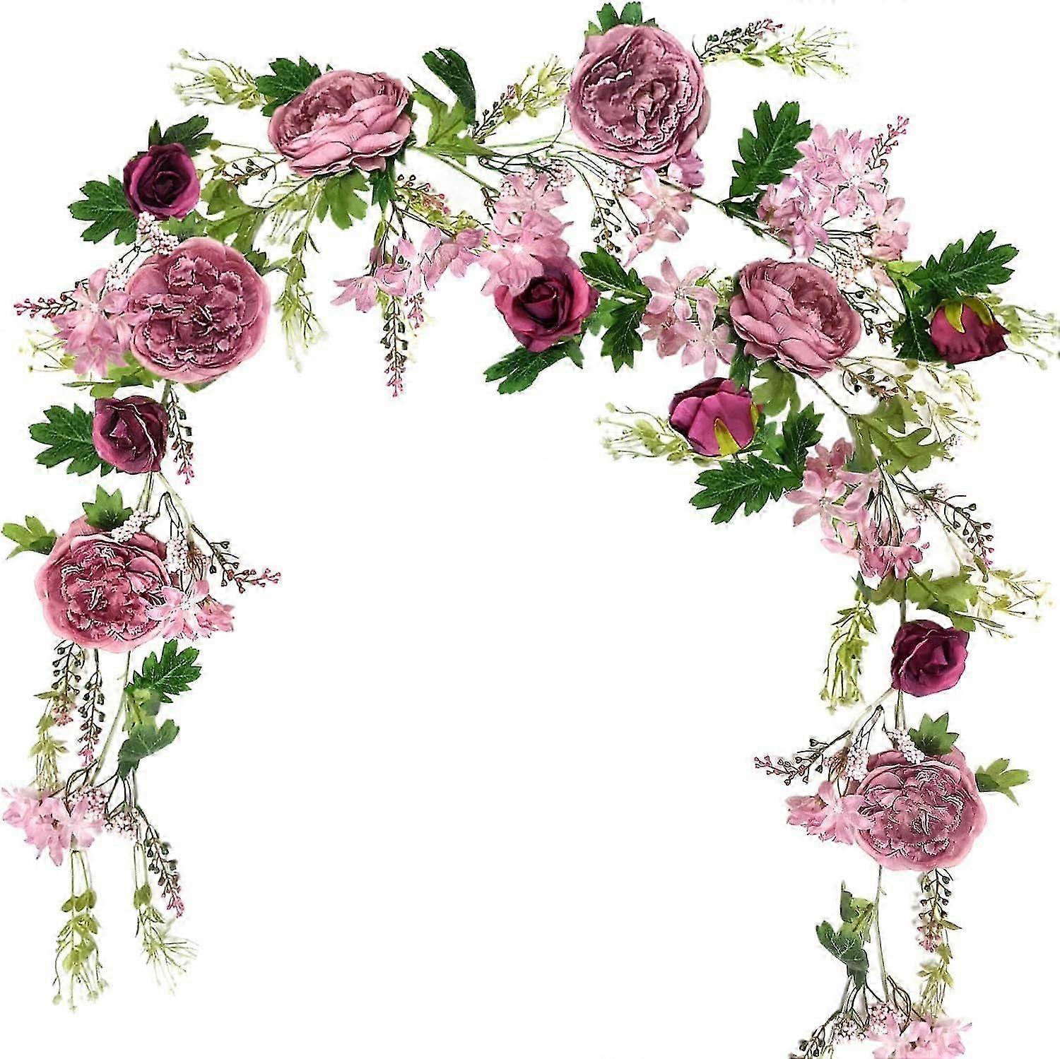 Guirlande de pivoines et roses de 15 cm pour mariage