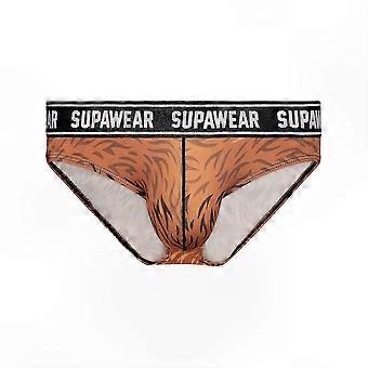 Men's Comfortable Underwear Briefs - POW Grizzly Bear Sporty Design, XCURV Tech Polyester