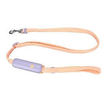Laisse pour animaux de compagnie rétractable élégante et multifonctionnelle en nylon pour animaux de compagnie avec boucle de réglage Boucle de suspension et bouton-pression Violet