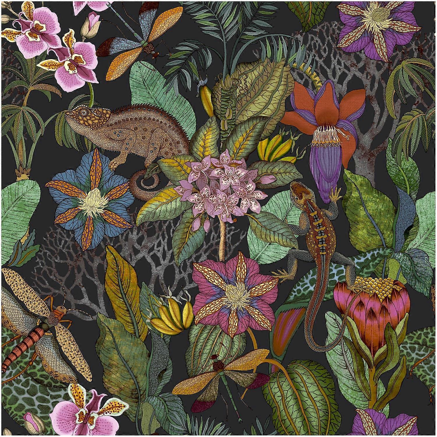 Exotica Black Wallpaper