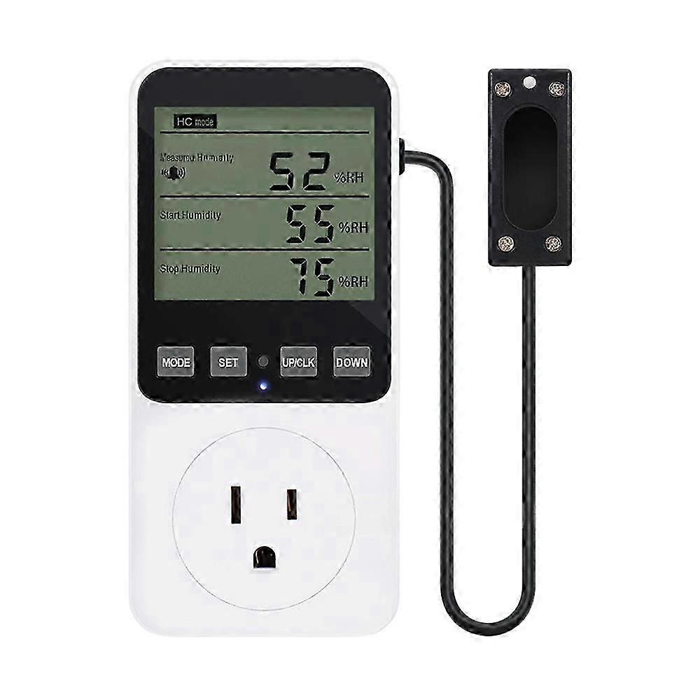 Humidity Temperature Control Socket LCD Digital Display Humidity Temp Controller with Temperature Sensor US Plug