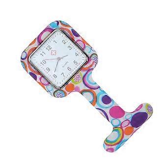 Printed Nurse Watch Silicone Hanging Pocket Watch for Medical Staff Nurses