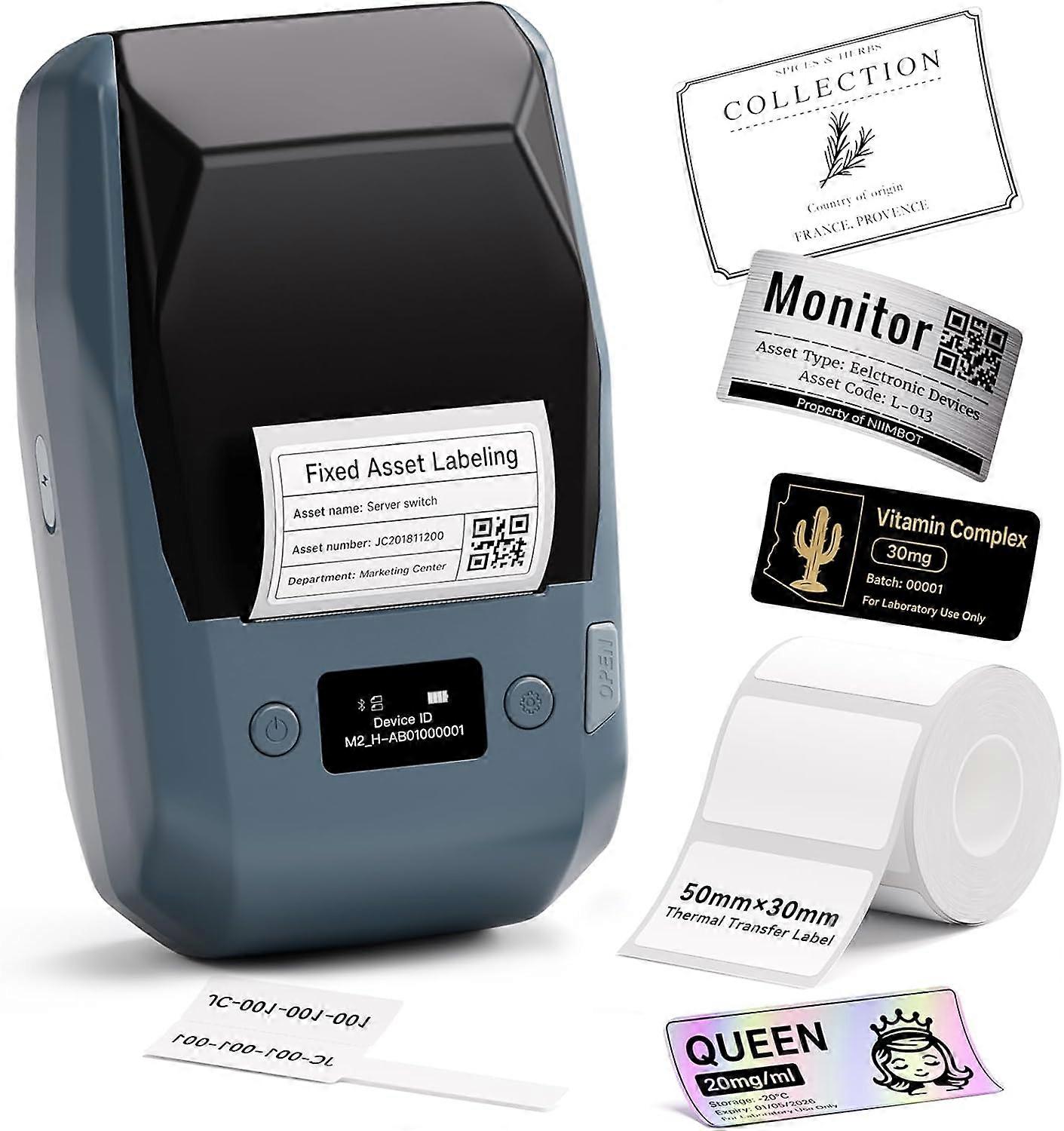 2 Label Maker with Tape 2Inch Thermal Transfer Label Printer, Blue