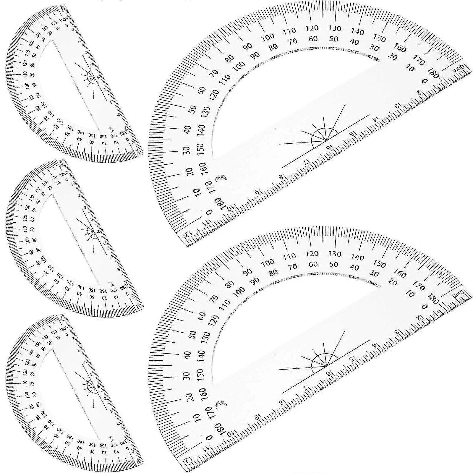 5pcs Plastic Protractor 180 Degrees Math Protractor Geometry Protractor compatible with Angle Measurement