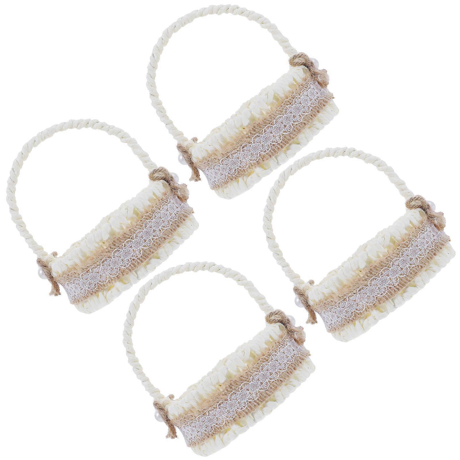 Mini Decorative Basket Paper Rope for Decor 2Sets