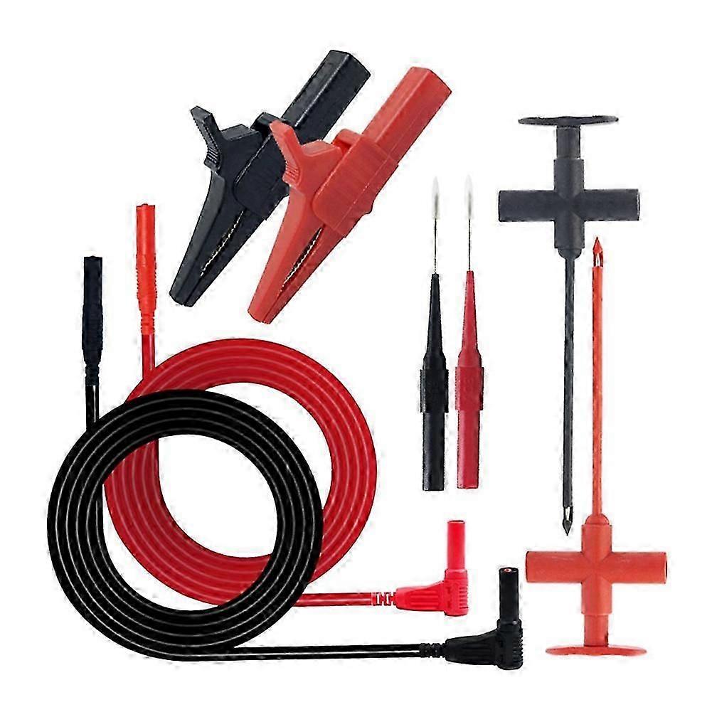 Multimeter Test Leads Kit with Alligator Clips, Puncture Probe, Wire-Piercing Test Hooks Professional Electrical Testing