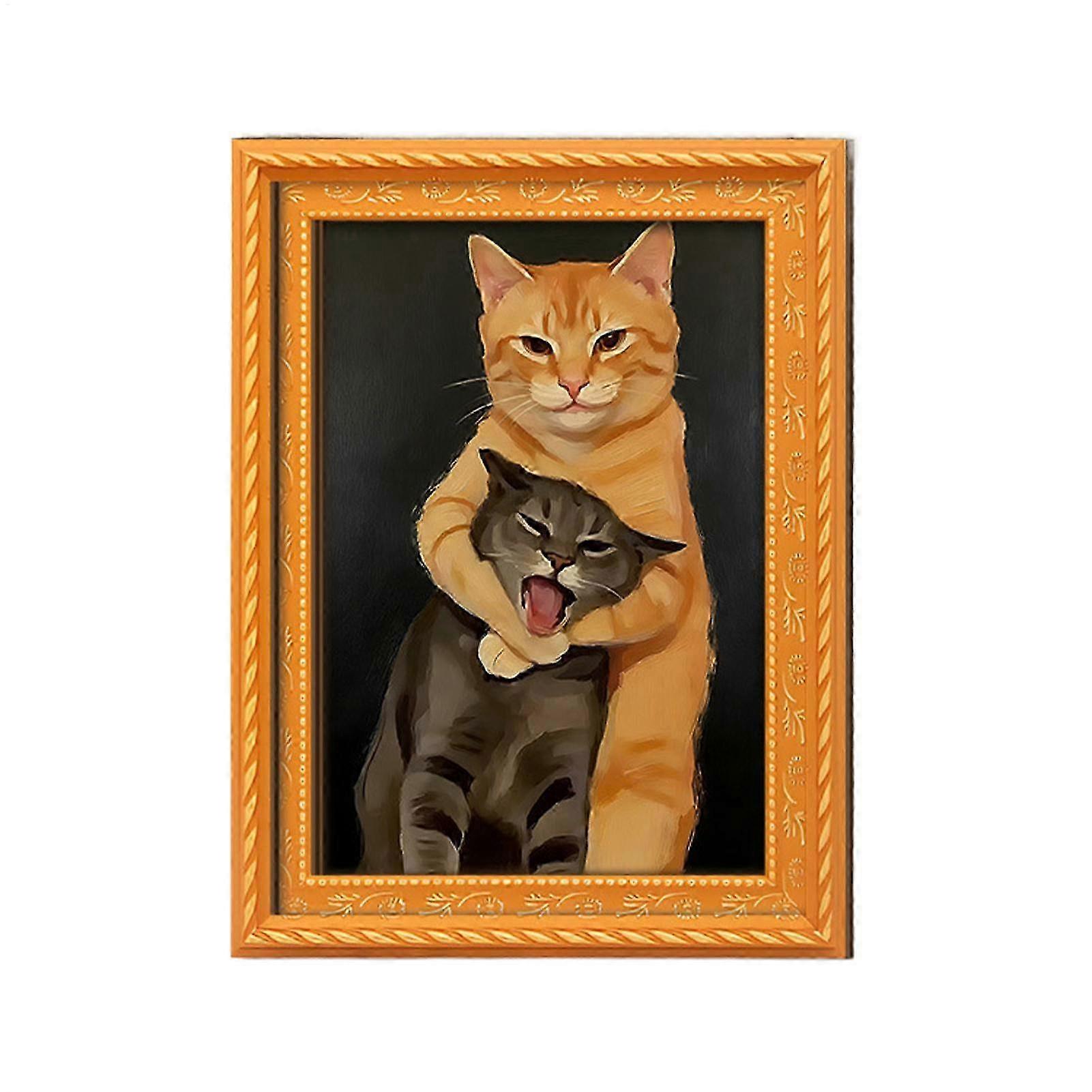 Humorous Playing Cats Fridge Magnet