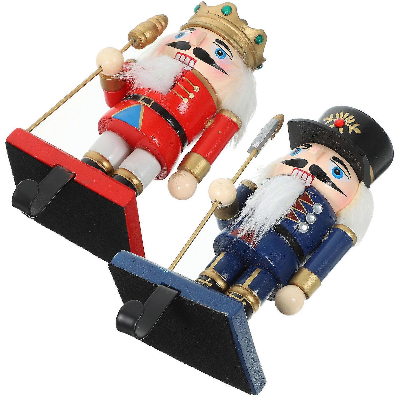 Rustic Christmas Stocking Hooks for Mantel 1Set of Nutcracker Stocking Holders