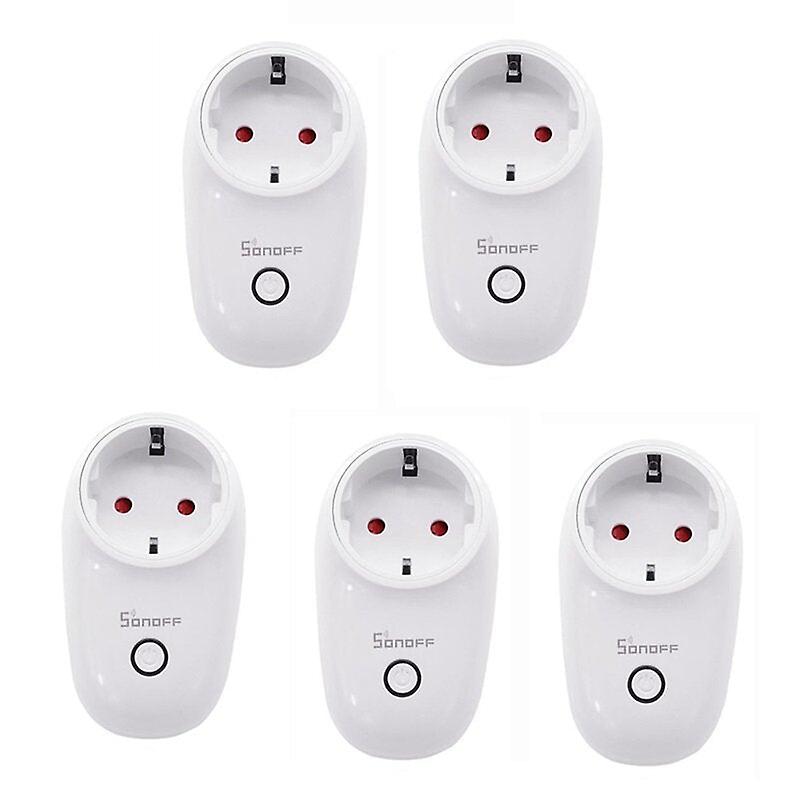 Smart Wifi Socket De Wireless Plug Power Sockets Smart Home Switch Work With Alexa Google Assistant Ifttt,5pcs 10a Ac90v-250v