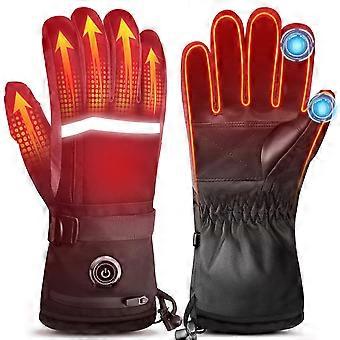 Heated Gloves for Women with 5000mAh Battery, Fast Heating, Waterproof Touch Screen Thermal Gloves for Skiing and Hiking (Black, XXL)