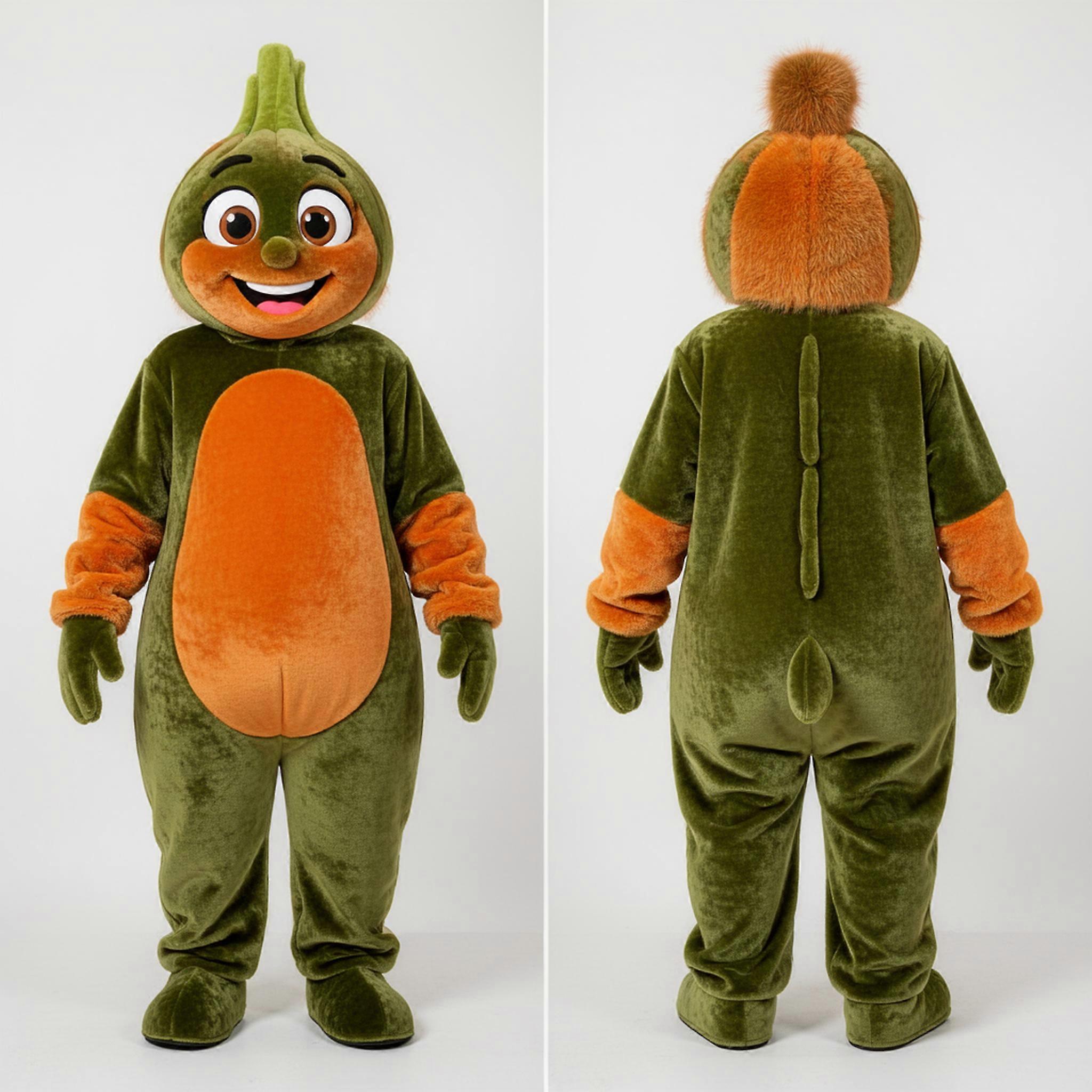 MASTICOT Earthy Green Rounded Turnip Mascot