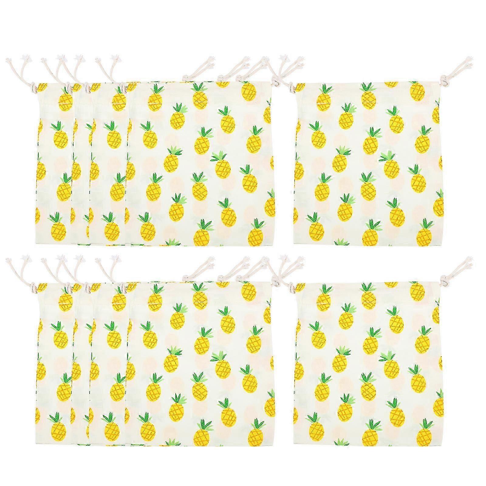 storage Bag for Storage Use 60Pcs Yellow Pineapple Pattern Drawstring BagsJJ