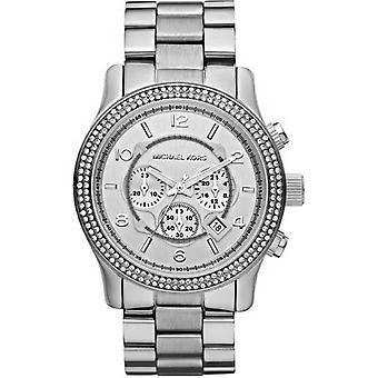 Michael Kors Runway Chrono horloge voor vrouwen analoge kwarts met MK5574 roestvrijstalen armband
