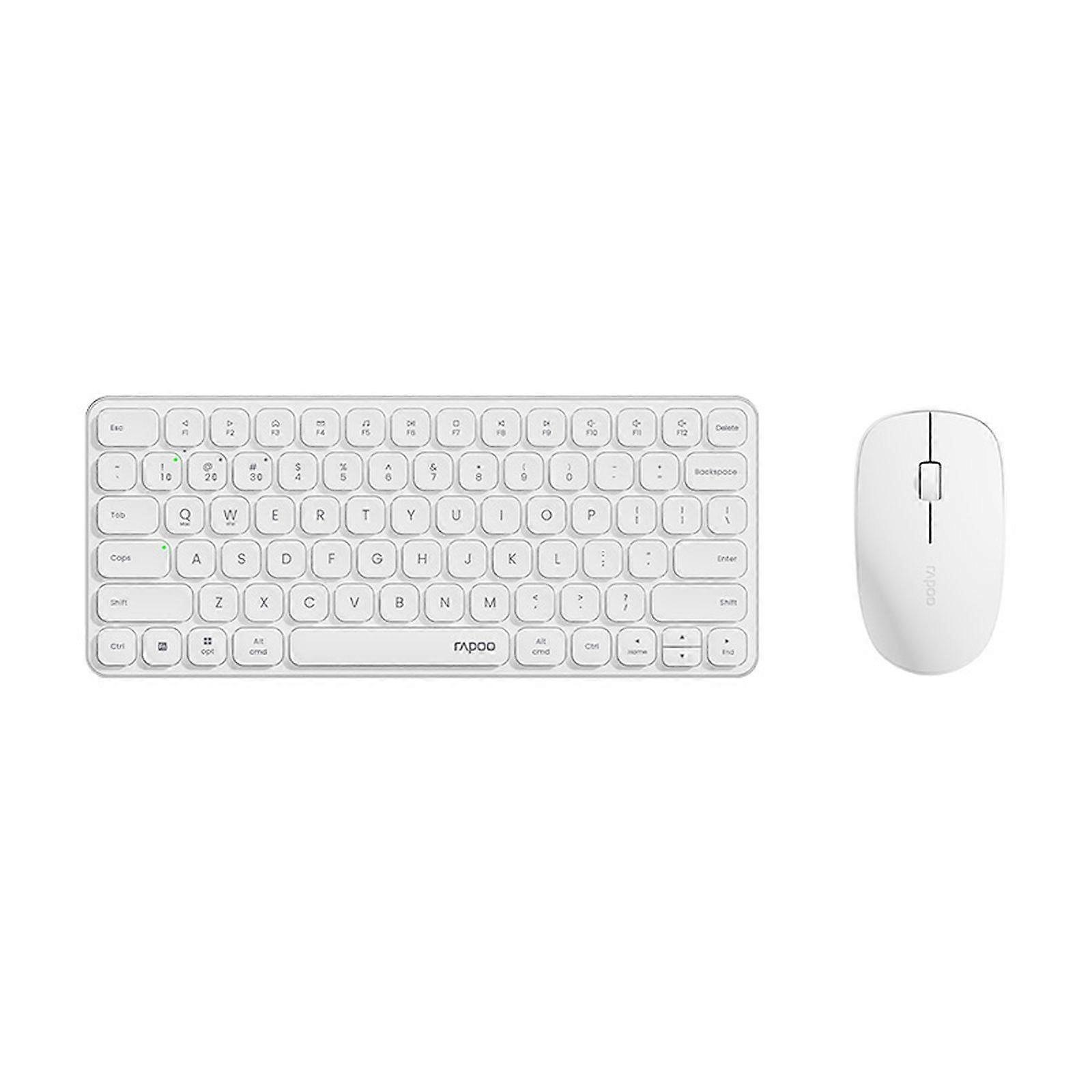 Rapoo Ultra-Thin Multi-Device Wireless Keyboard Mouse Combo, Bluetooth 5.0/2.4G Silent Desktop Set