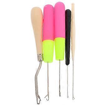 Set di uncinetti per capelli, strumento multifunzionale per la creazione di trecce africane, confezione da 5 set.