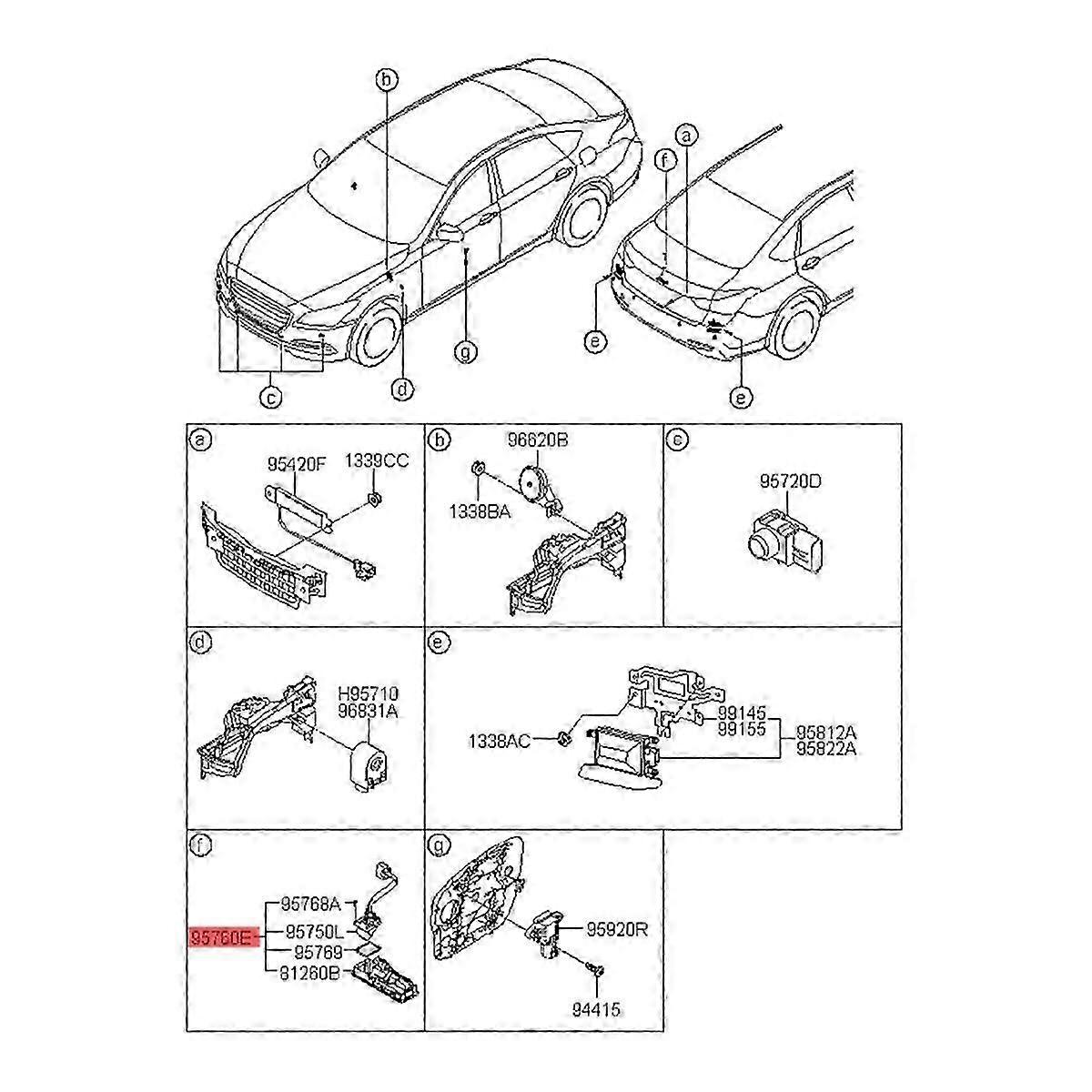 Rear View Backup Camera 95760-B1100 Compatible with Sedan Models